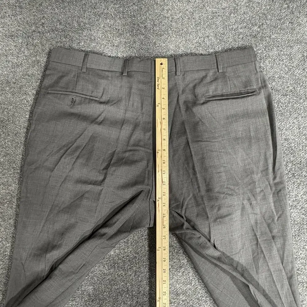 Jos A Bank Pants Mens 41 Long Gray 100% Wool Dress Pleated Front Slacks